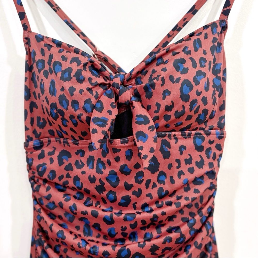 Dreamsuit Women One Piece Swimsuit 10 Leopard Ruched Retro Glam Resortwear - Picture 3 of 7